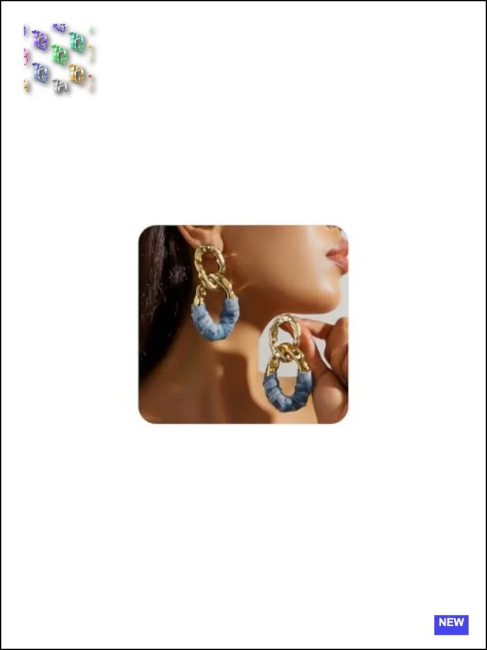 Chunky Gold Acrylic Chain Statement Earrings Dangle Drop Wrap Leather